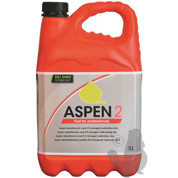 Carburant ASPEN 2 FRT Full Range Technology 5 Litres pour moteurs 2 temps prêt à  l'emploi avec 2% d