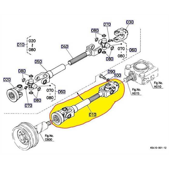 [K5410-32030] Cardan complet KUBOTA G18-G21, K541032030, K5410-3203-0
