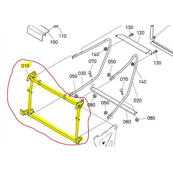 [K6304-63535] Chassis de bac avant KUBOTA GR2100-II, K630463535, K6304-6353-5, K630463534, K6304-63534, K6304-6353-4