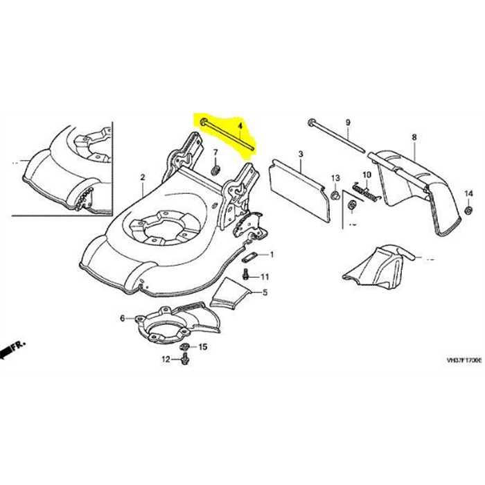 [76138-VH4-000] Arbre de blindage arrière Honda HRG466, 76138VH4000, 76138-VH4-000