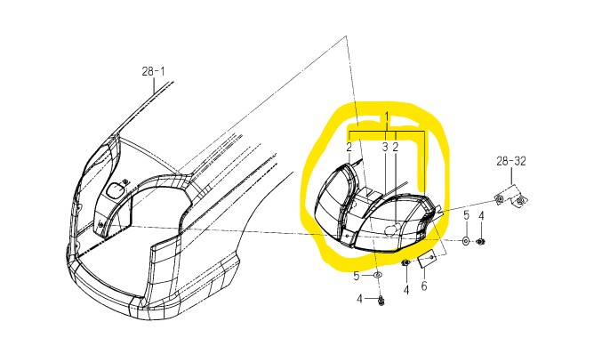 [1782-650-710-00] Feu avant ISEKI SXG216H, 178265071000