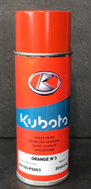 Bombe de peinture 400ml KUBOTA Orange n°3