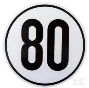 Autocollant 80km/h, BF80