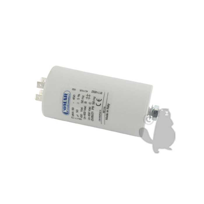 Condensateur électrique universel 50 uf. - Fixation M8 diam : 50 mm H: 94 mm, 2402501, 240-2501
