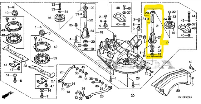 [76210-VK1-F01] ENS. ARBRE LAME G. HONDA., 76210VK1F01
