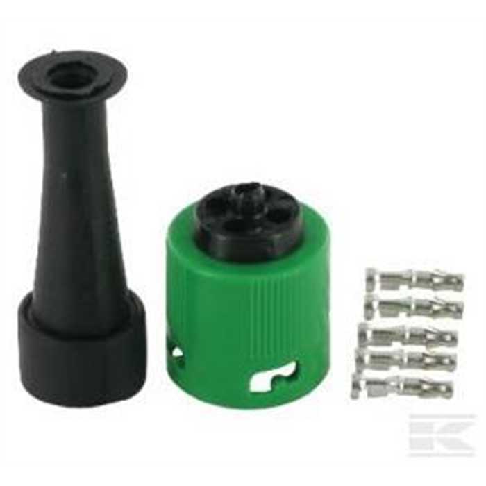 [LA62296] Connecteur baionnette Vert pour feu arrière ASPOCK multipoint 12V - 5 pins, LA62296