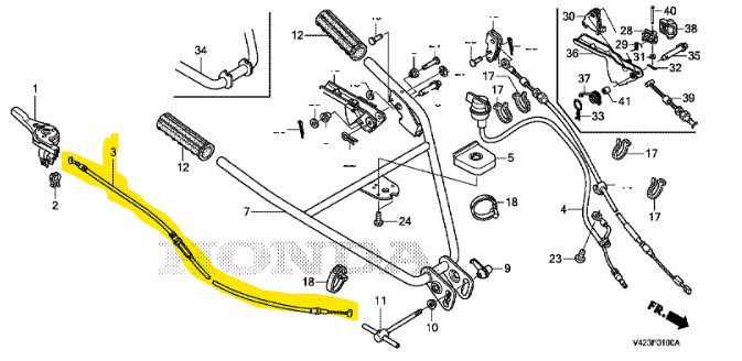 [17910-V42-000] Cable de gaz Honda FJ500, 17910-V42-000, 17910V42000
