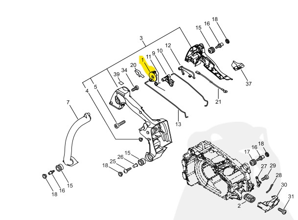 [a253-000090] Gachet poignée de gaz cs360, a253-000090, ECA253000090