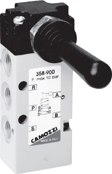 Distributeur 5/2 levier manuel Camozzi, 30-3358-2905, 358-905