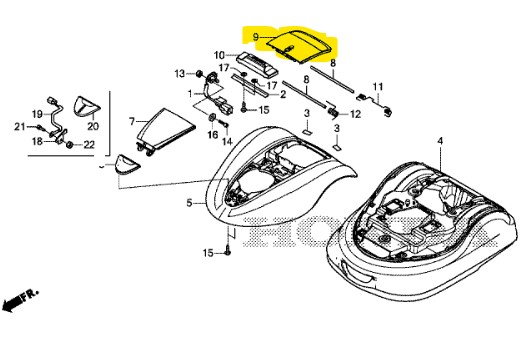 [63306-VP9-000] Couvercle de commande Honda Miimo 3000, 63306-VP9-000, 63306VP9000