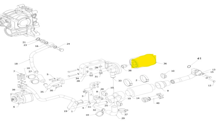 Filtre Hydraulique Solis 26 Hydrostatique, 10004704AE , FILTRE SOLIS 26HST