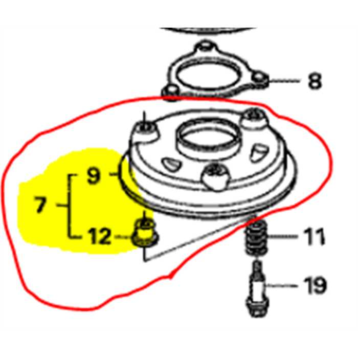 [75100-VA4-010] Coupolle de support de frein de lame HONDA HRH536, 75100VA4010, 75100-VA4-010