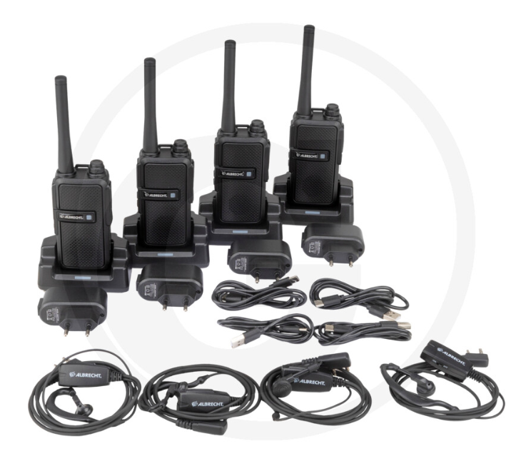 Kit coffret talkie walkie avec casque ALBRECHT Tectalk Worker 3 - kit de 4 pièces