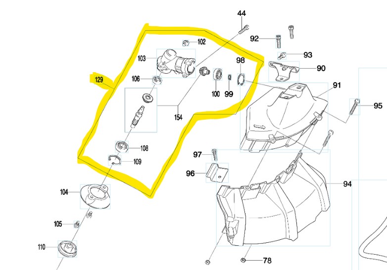 [DA00000453] Renvoi d'angle Makita EM2600U - Dolmar MS27U, DA00000453, 671000453, 671.000.453