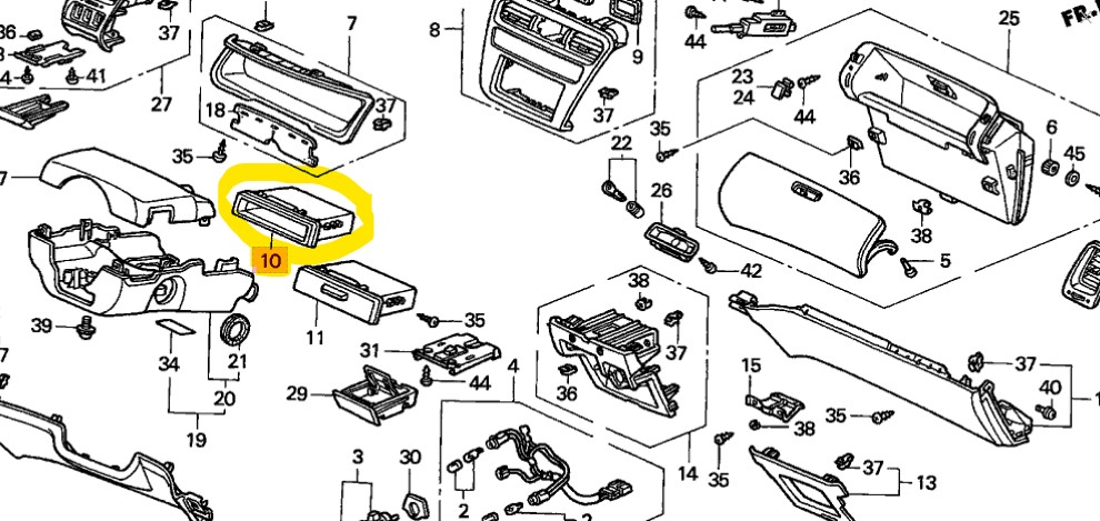 [77280-S84-A50ZA] ENS. DE POCHE AUTORADIO *NH167L * HONDA, 77280-S84-A50ZA