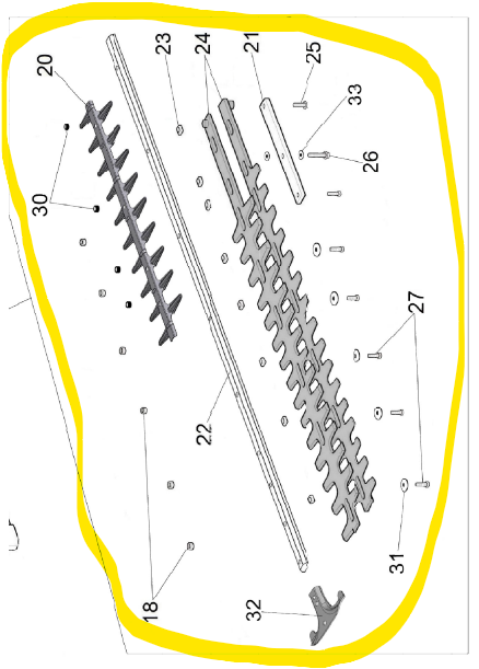 KIT BLADE TRIMMER 750MM, 36693, AC-036693, 036693