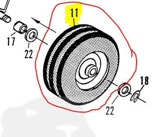 [DC180-15] Jante complète avec pneu 4.00-6 Turfmaster DC180, DC180-15