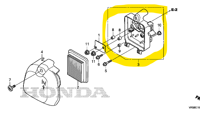 [17220-Z3V-010] Boite a air HONDA GX50 17220-Z3V-010, 17220-Z3V-010, 17220-Z3V010