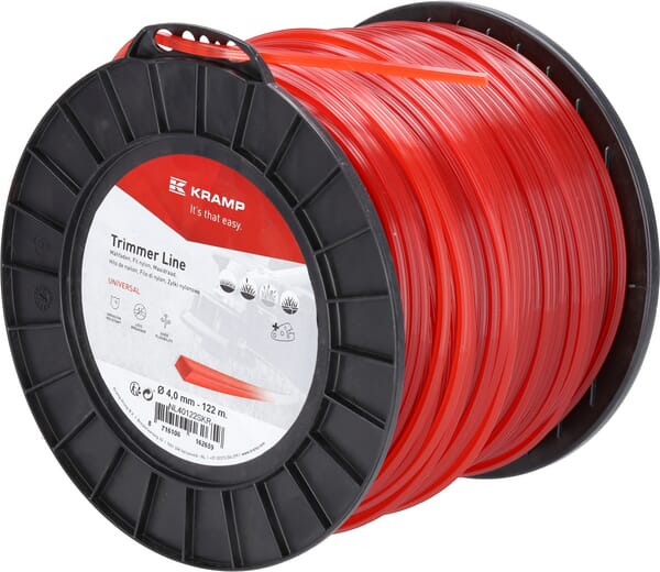 [NL40122SKR] Fil de coupe Ø 4mm 122m carré rouge Kramp, NL40122SKR
