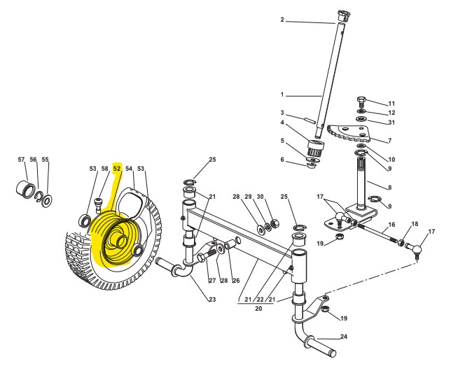 [184044007/0] Jante tracteur Castelgarden PA135C72H, 184044007/0, 1840440070
