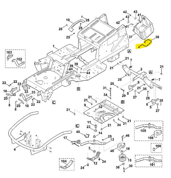 [6170-403-0410] Support de Batterie viking MT6127.1-ZL, 6170-403-0410, 61704030410
