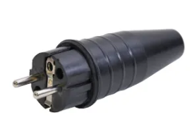 Fiche mâle caoutchouc 220V, EM341