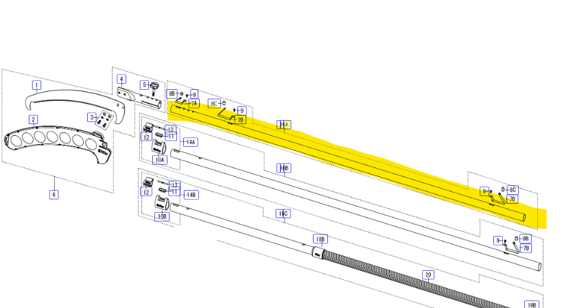 tube supperieur hayauchi pole4900 1770050, KZSI1770462