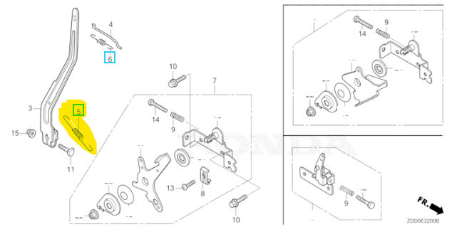 [16561-Z0D-000] Ressort de régulateur Honda GX100, 16561-Z0D-000, 16561Z0D000