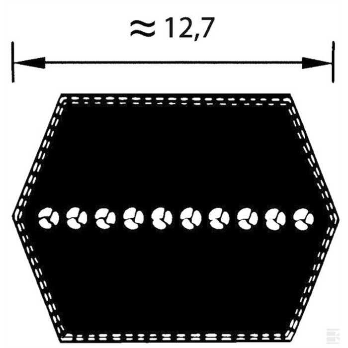 Courroie lisse hexagonale série AA. La: 2085mm.