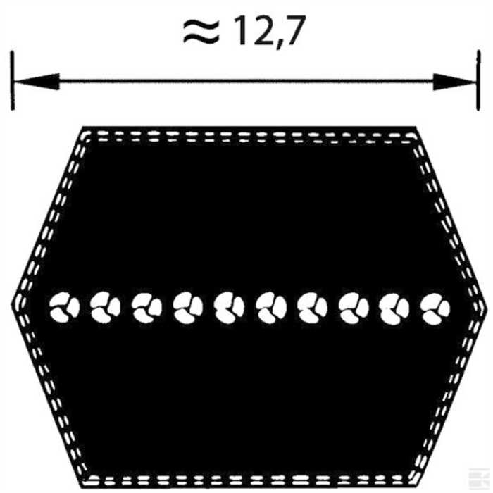 courroie hexagonale 1/2 2340mm