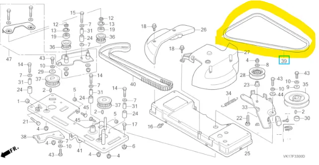 Courroie b54k HF2620, 80479-VK1-003