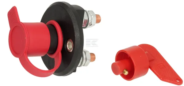 [SW10005KR] Coupe-batterie rond, noir, M8, 12/24V, 150A/500A (5sec), IP40