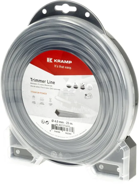 Fil de coupe Ø 4mm 23m carré Titanium Power gris Kramp