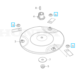 Ecrou de lame Honda Miimo 2500, 90305-VP7-C50, 90305VP7C50