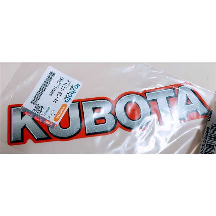 Autocollant label de capot indication ' KUBOTA ' GR1600-GR2120