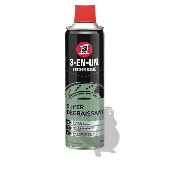 Aérosol 3EN1. Super dégraissant 500ml . Élimine huile graisses même séchées goudron et autres dépô, 8208184, 820-8184