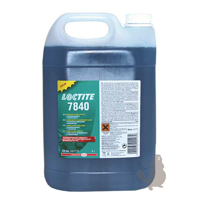 [820-7027] Nettoyant dégraissant concentré LOCTITE 7840 en bidon de 5L pour applications multiples, 8207027, 820-7027