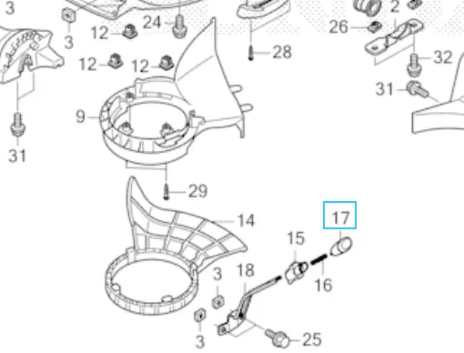 [76270-VR8-N00ZB] Dessus de levier de mulching honda hrn536
