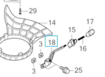 [76275-VR8-N00] levier métalique réglage mulching hrn536