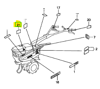 [87519-ZH7-000] Marque d'avertissement d'opération (Pictographie) Honda F560 87519-ZH7-000, 87519ZH7000