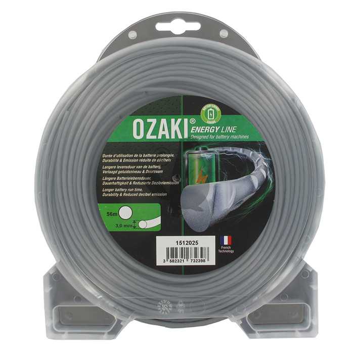 Coque fil nylon ondulé rond OZAKI ENERGY LINE. Breveté pour optimisation autonomie des équipements, 1512025, 151-2025