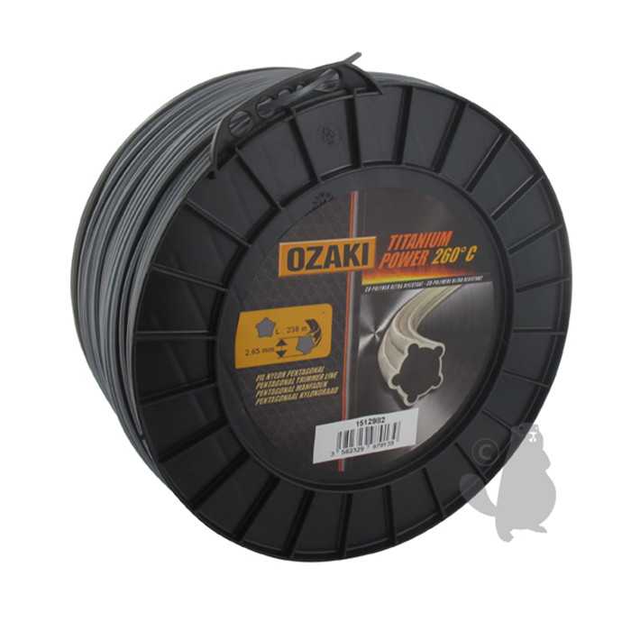 [151-2982] Bobine fil OZAKI TITANIUM POWER 2 7mm X 238m Profil pentagonal co-polymère haute résistance., 1512982, 151-2982