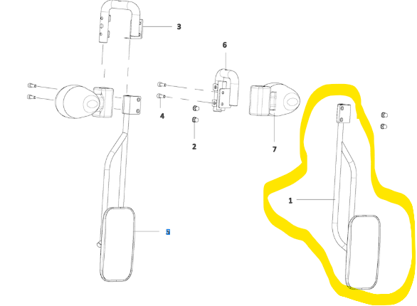 [D11177900AB.9] Rétroviseur droit Kubota EK1-261 D11177900AB.9