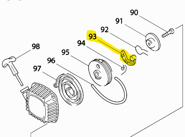 [510-50150-20] Cliquet Lanceur Makita/Robin 5105015020, 510-50150-20