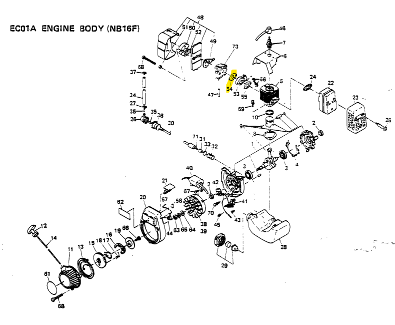[501-35008-00] Joint d'admissions carbu Makita NBF 5013500800, 501-35008-00