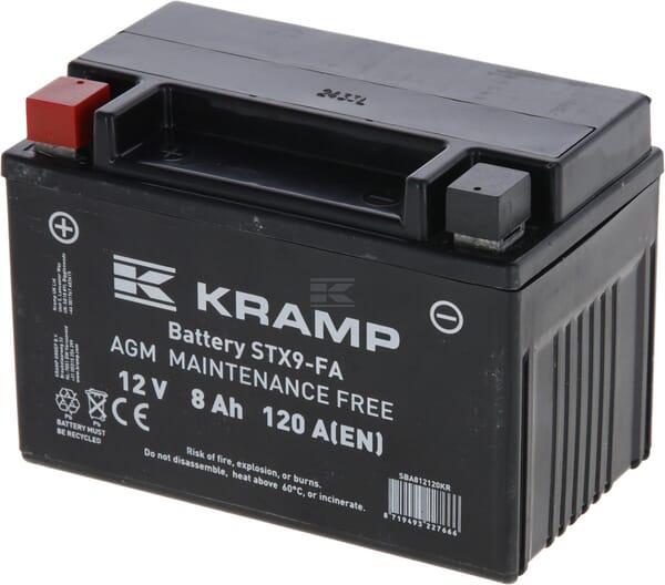 [SBA812120KR] Batterie 12V 8Ah 120A fermée Kramp SBA812120KR