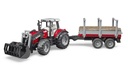 Massey Ferguson 7480 avec chargeur frontal et remorque à bois U02046