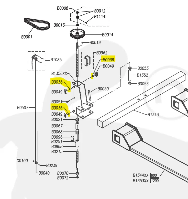[9209601-B0036] RONDELLE DE COULISSEAU POUR PONT ATELIER LIBRAMONT MONOLIFT 1200, 9209601B0036, 920-960-B0036 