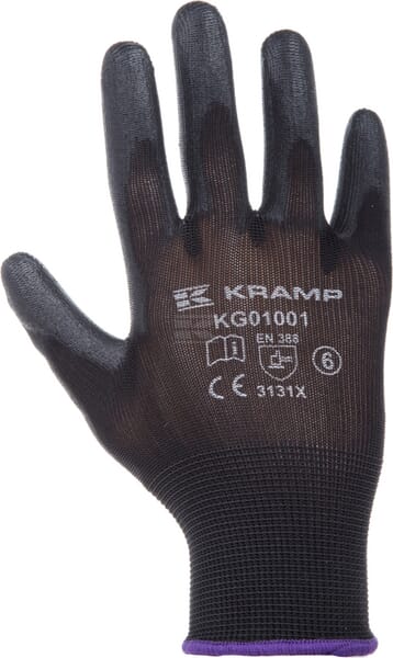 [KG0100111]  Gants de travail 1.001 11/2XL, paquet de 3, noir, Protect by Kramp KG0100111