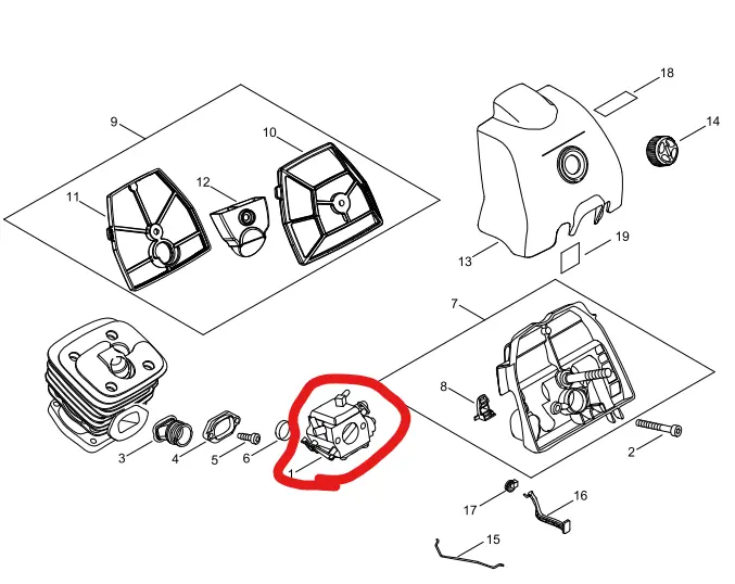 [A021-005220] Carburateur HDA346 Echo CS621SX A021005220, A021-005220